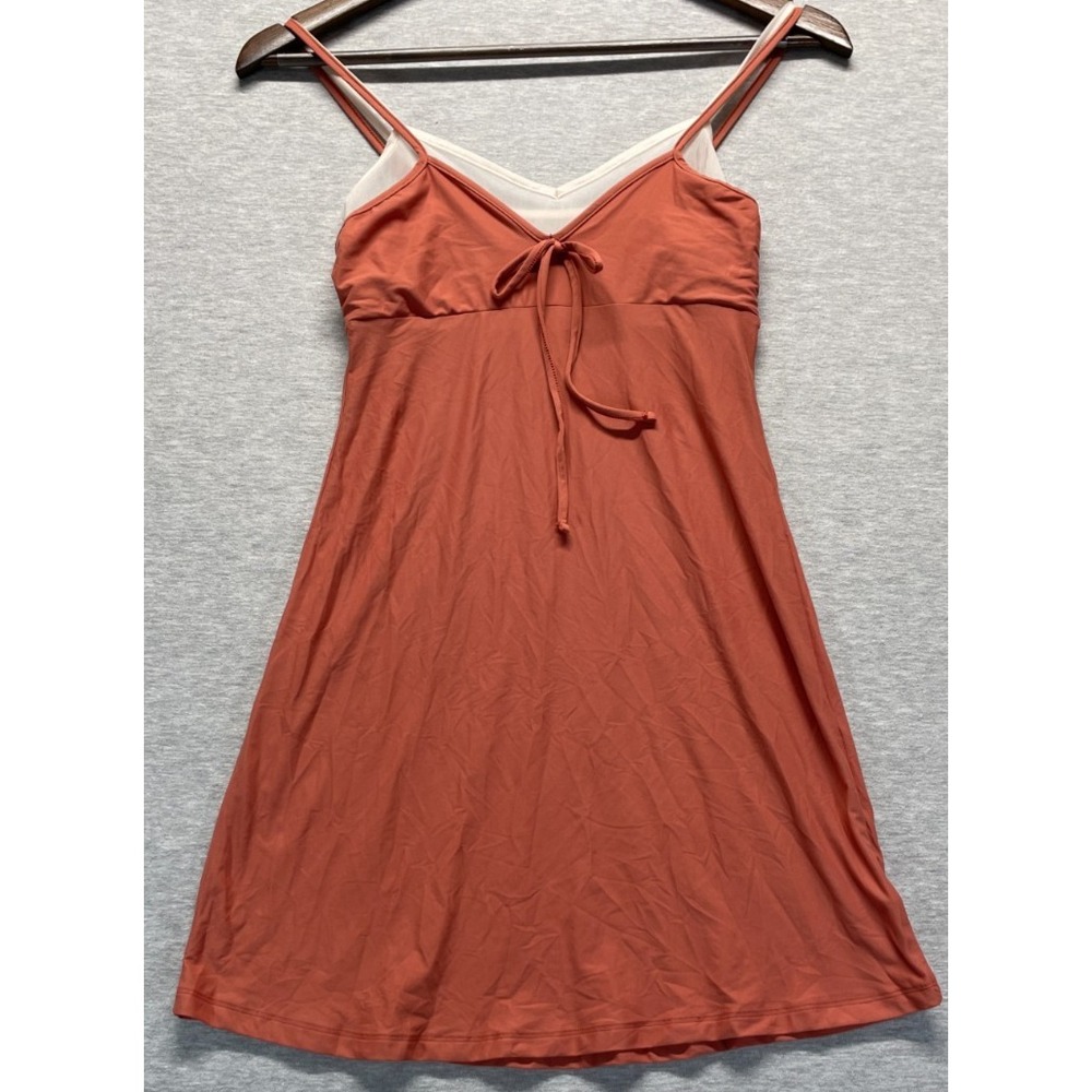 Wild Fable Layered Mini Slip Dress Women 2XS Rust Orange Stretch Spaghetti Strap